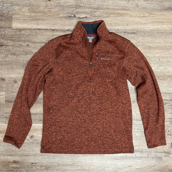 Eddie Bauer Burnt Orange Quarter-Zip Pullover - Picture 1 of 11